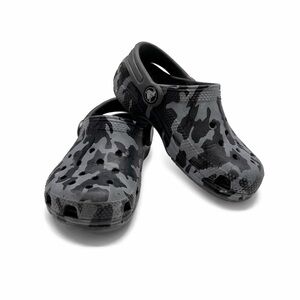 Crocs Youth Kids Gray Camouflage Camo Slip-On Clogs Waterproof Unisex Size 11C